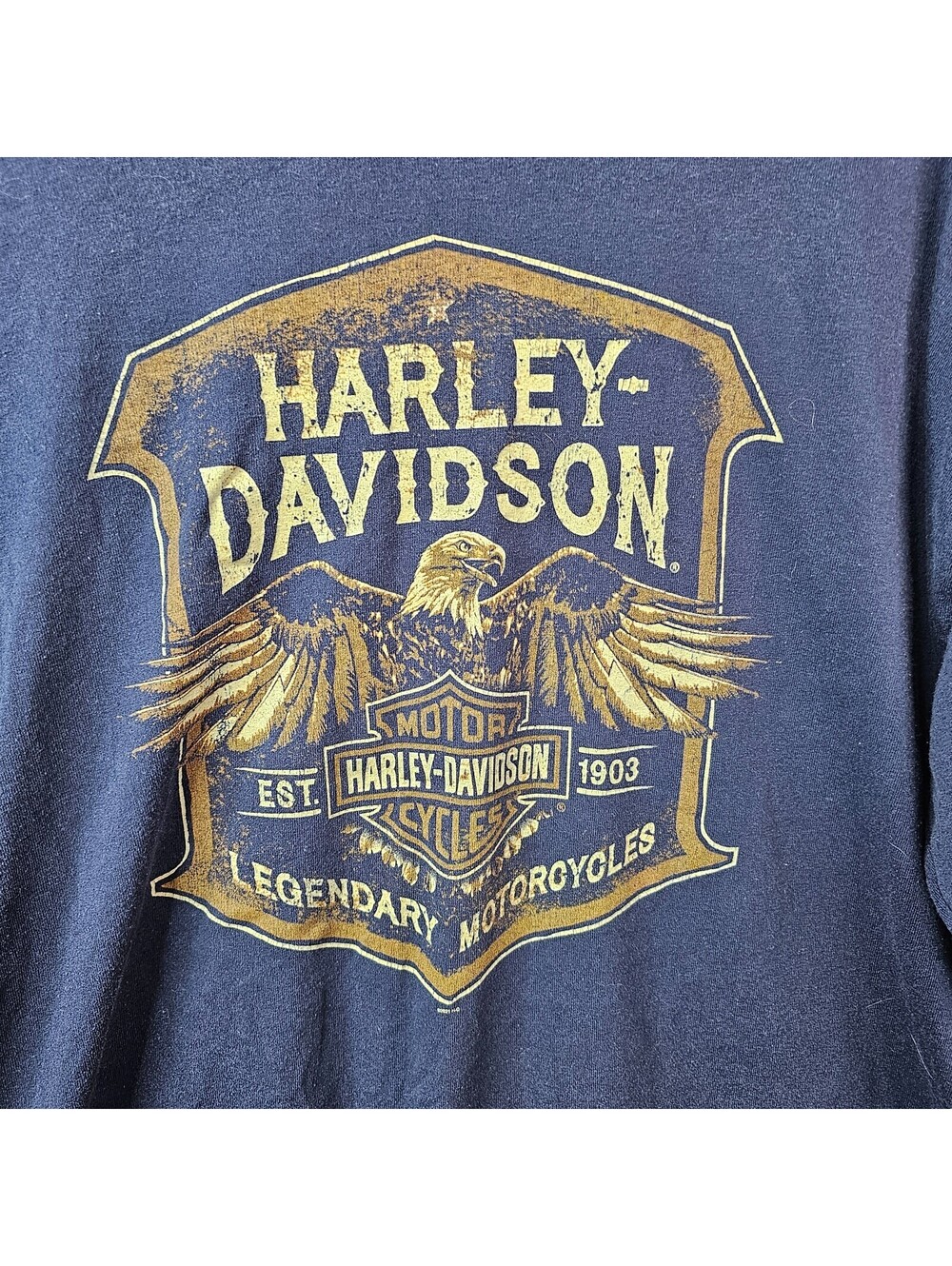 Harley-Davidson Renegade Springfield MO Long Sleeve Shirt Men's 2XL Navy - Picture 2 of 8